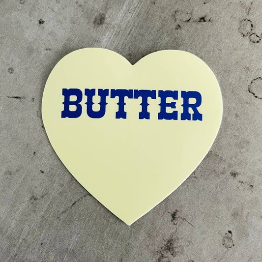 The Silver Spider - Butter heart sticker // foodie cooking chef Bakery gifts