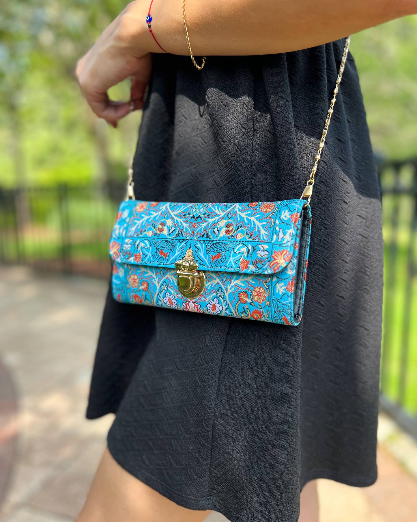 Umays Boho - Rug Design Crossbody Bag, Handmade Small Bag for Women