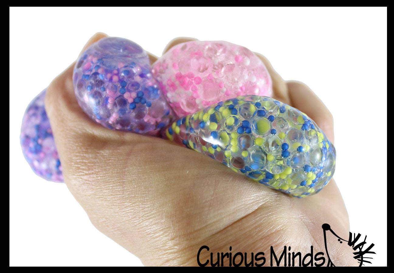 Small 1.5" Confetti Bead Ball Set with Thick Gel.  1 Set