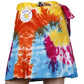 Sunshine Joy - Short Wrap Skirt With Zip Pocket Rainbow Tie Dye