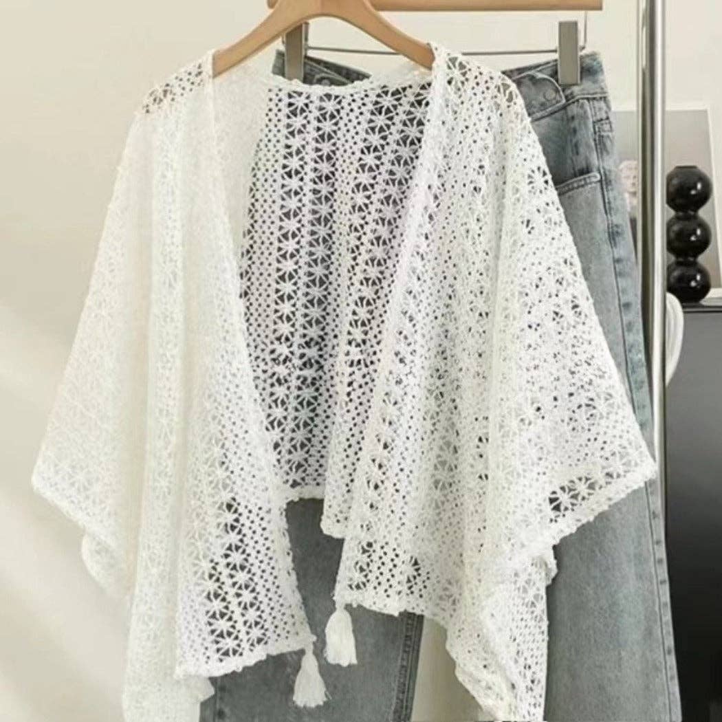 Funkyrel® Atzbranding Limited - Crosa - Vintage Boho Knit Cardigan Cover-Up