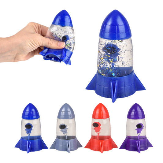4" SQUEEZE ROCKET WITH ASTRONAUT