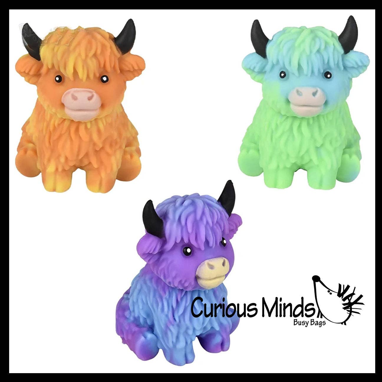1 Marshmallow Highland Cow Animal Stress Balls - Ultra Soft 1PC