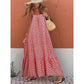 Ekartini - Flounce Print V-Neck Loose Maxi Dress