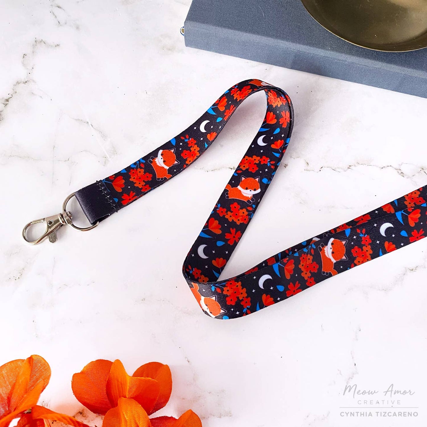 Midnight Fox Lanyard