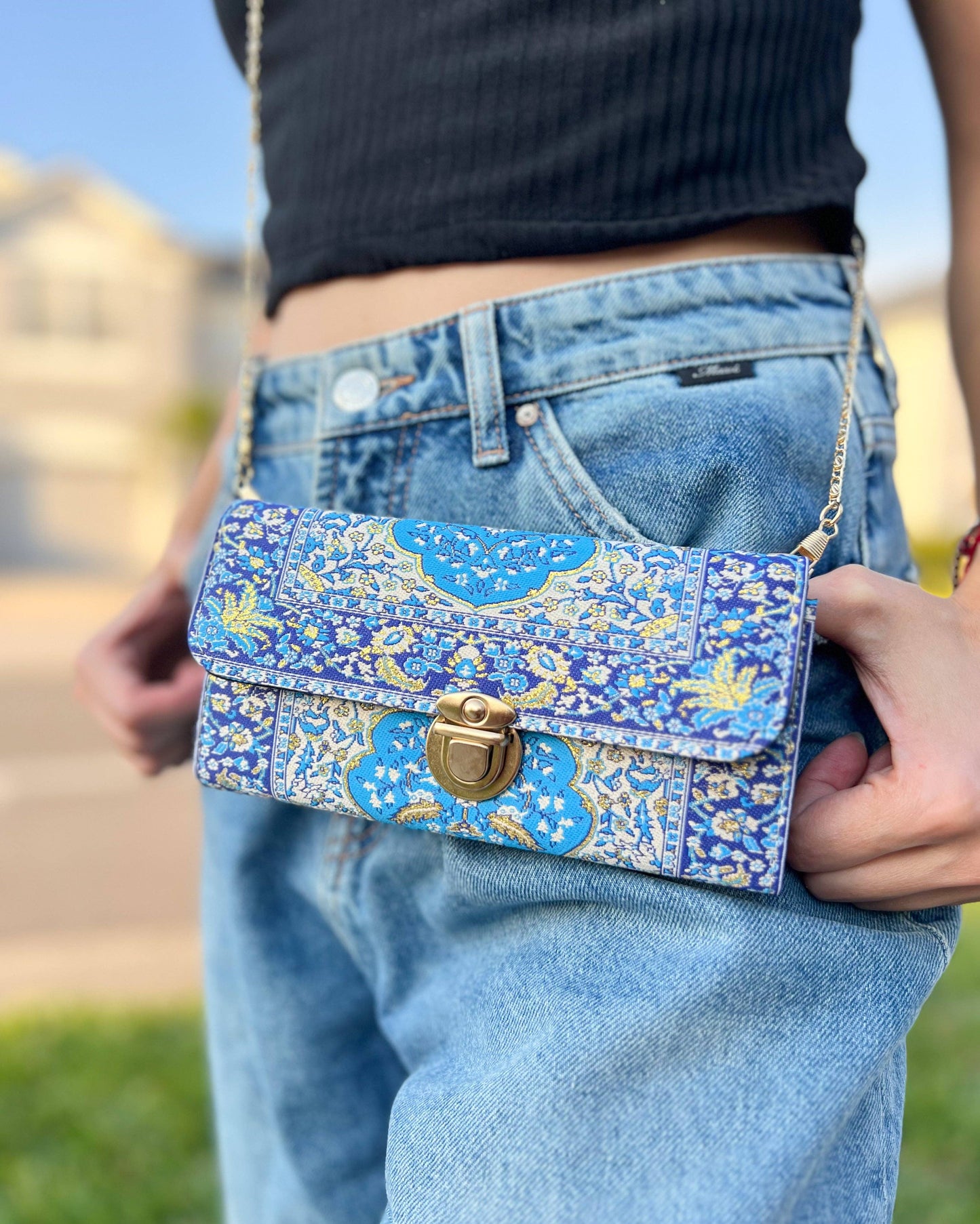 Umays Boho - Rug Design Crossbody Bag, Boho Shoulder Bag