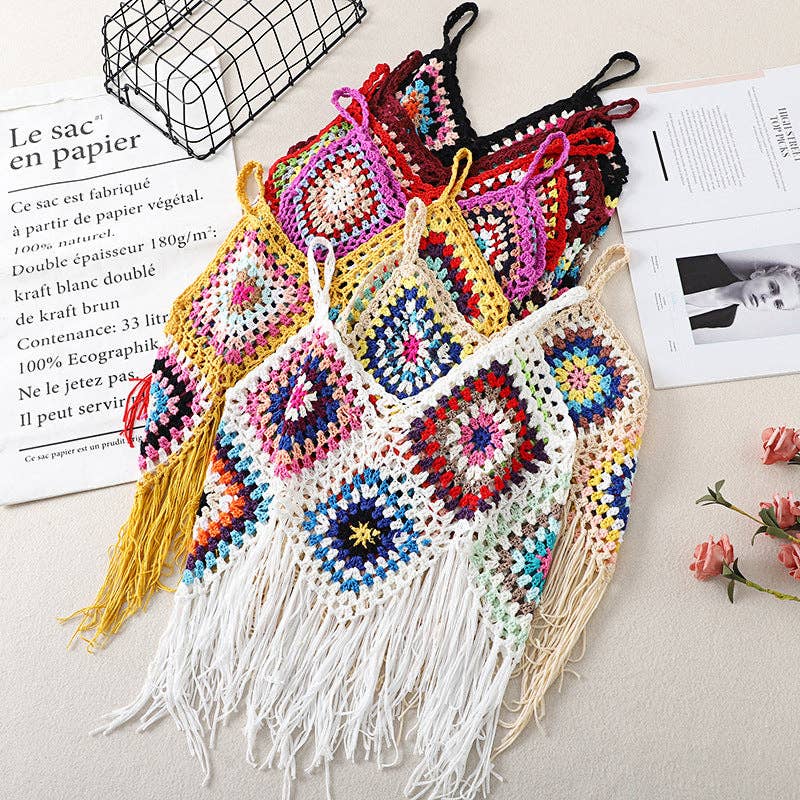 Funkyrel® Atzbranding Limited - Crosa - Bohemian Crochet Camisole Tank Top
