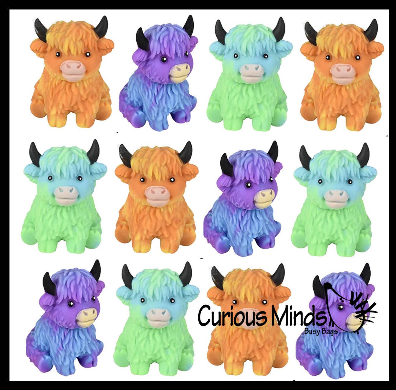 1 Marshmallow Highland Cow Animal Stress Balls - Ultra Soft 1PC