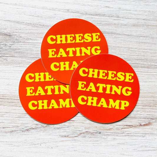 The Silver Spider - Cheese eating Champ Sticker 3” foodie restaurant deli gift
