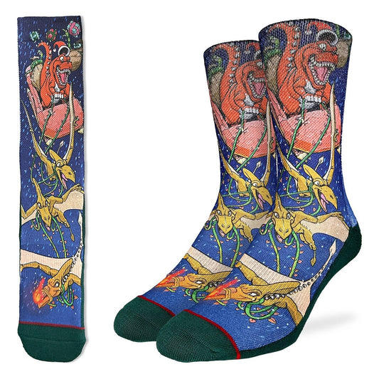Men's Santa Tyrannosaurus Rex Christmas Socks