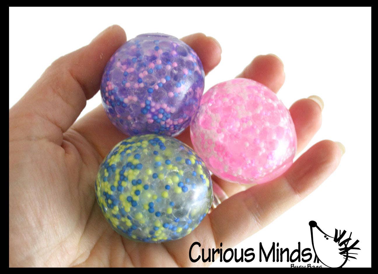 Small 1.5" Confetti Bead Ball Set with Thick Gel.  1 Set