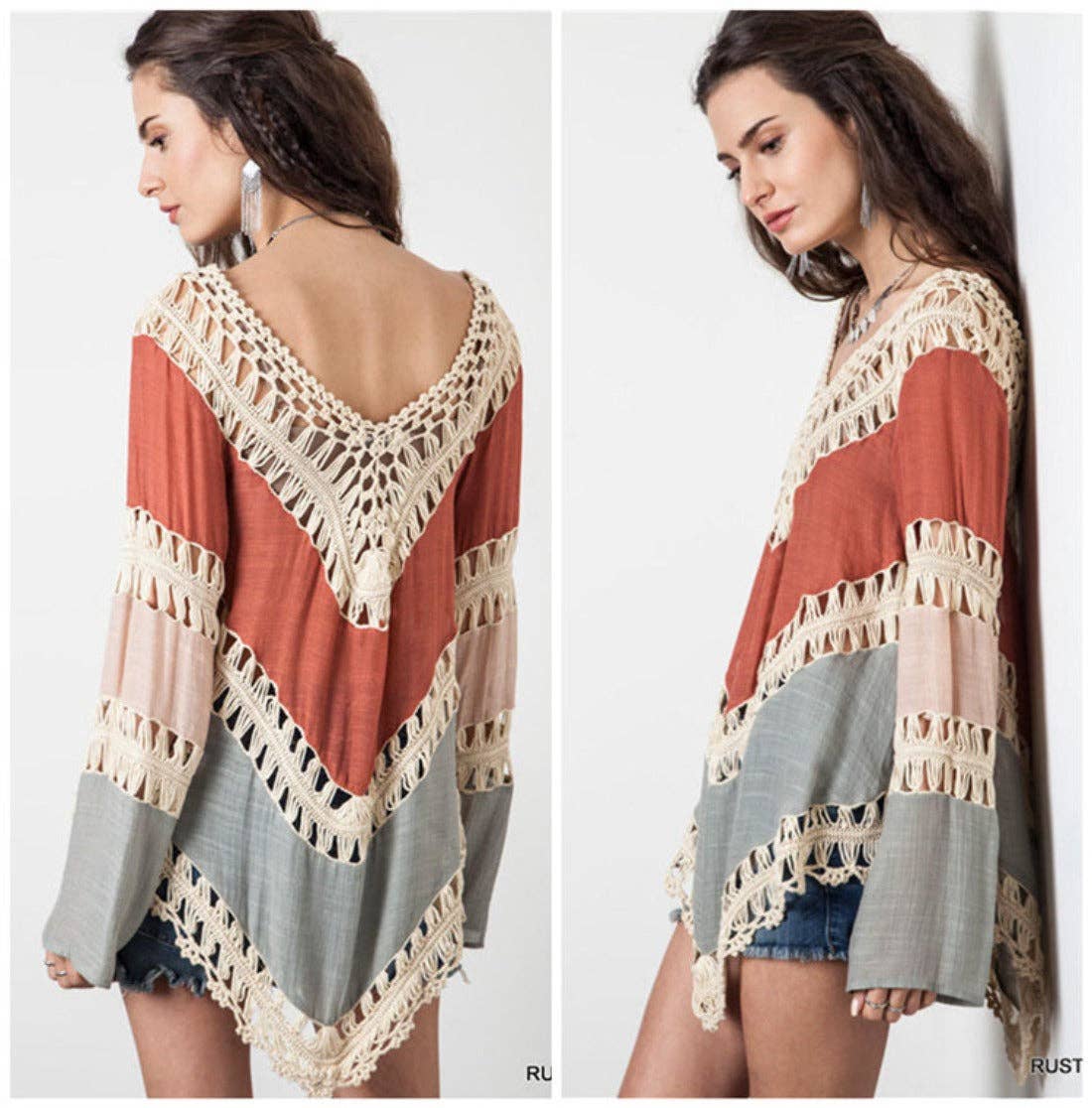 Funkyrel® Atzbranding Limited - Crosa - Bohemian Loose Beach Cover-Up