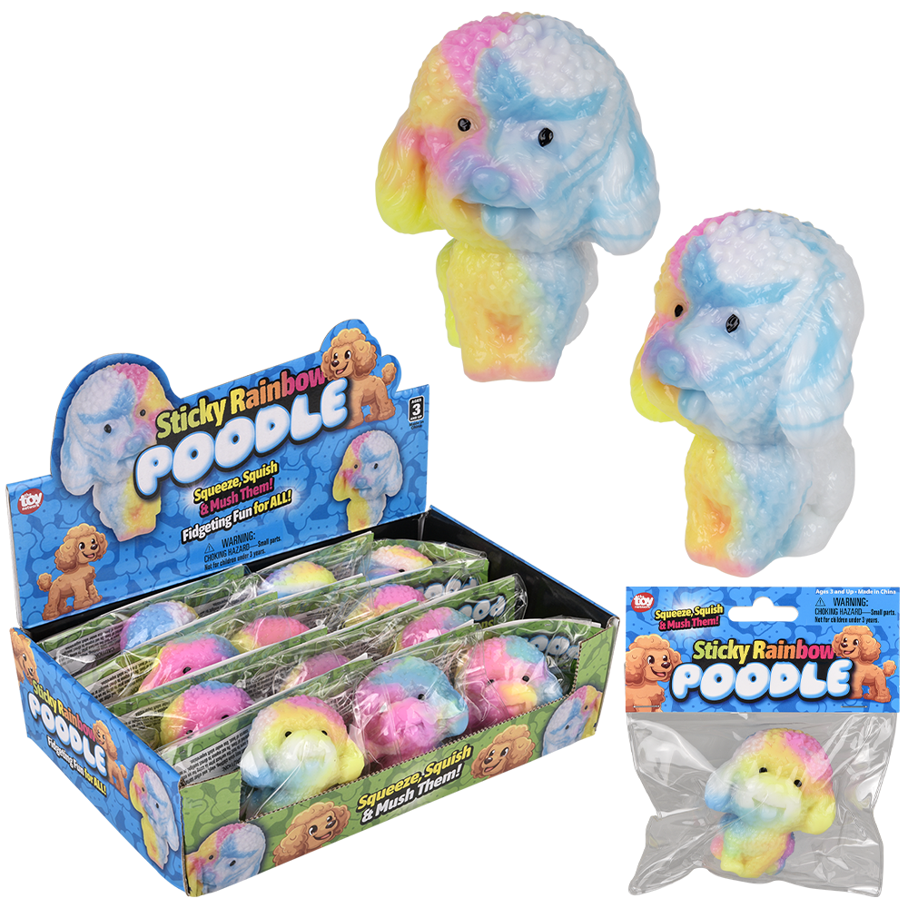 2.75" STICKY RAINBOW POODLE 1PC