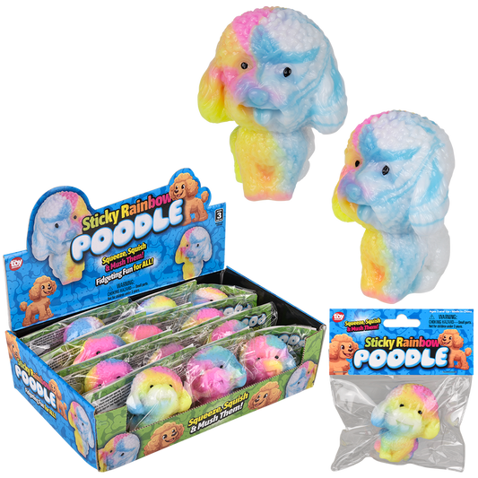 2.75" STICKY RAINBOW POODLE 1PC
