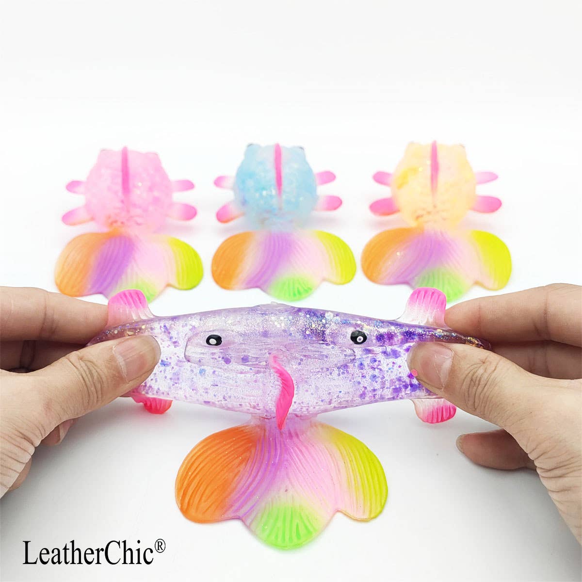 Eagle Crest Industries Inc. -  Glitter Gold Fish Fidge Toy, Cute Sea Animal Stress Relief