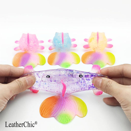 1 PC Glitter Gold Fish Fidge Toy, Cute Sea Animal Stress Relief