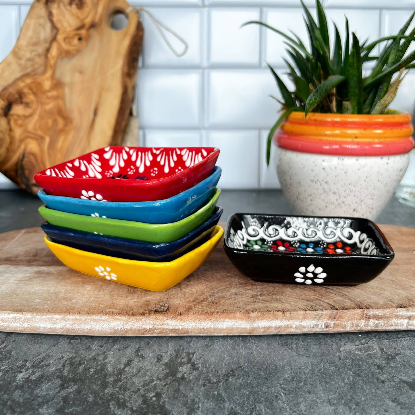 Umays Boho - Handpainted Ceramic Bowls, Colorful Bowl, Cute Trinket Dish