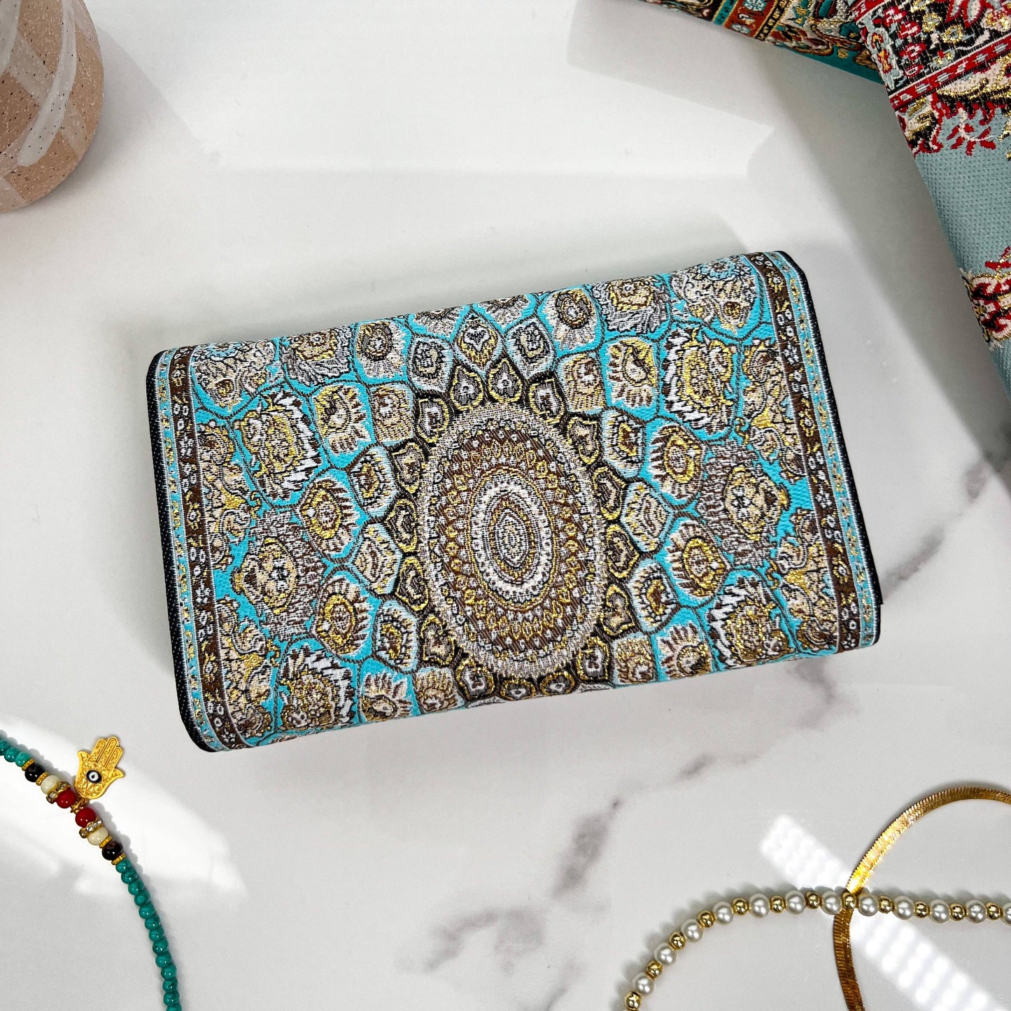 Umays Boho - Small Blue Wallet, Cute Boho Wallet, Handmade Wallet