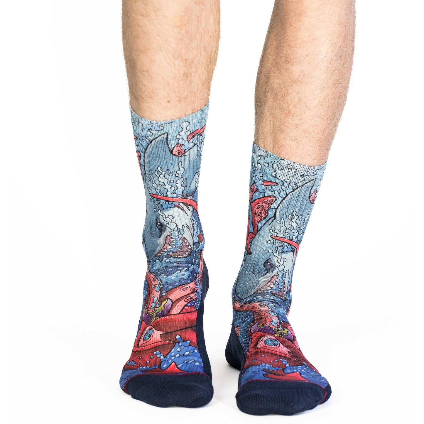Good Luck Sock - Men's Shark vs Kraken Socks