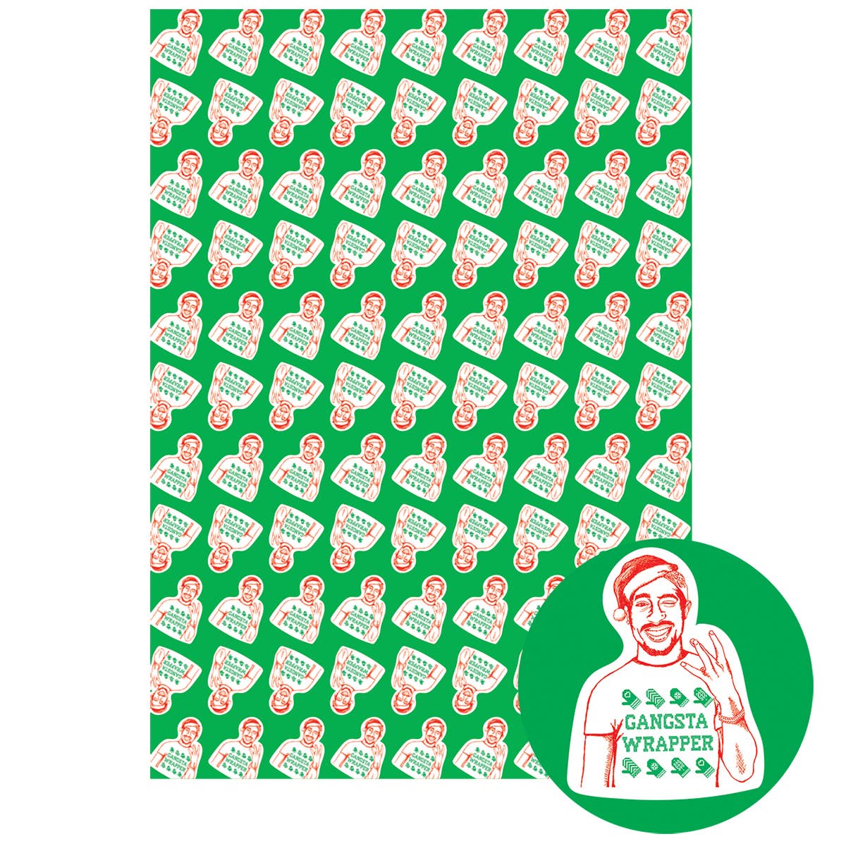 Gangsta Wrapper Tupac Gift Wrapping Paper Roll of 3 Sheets