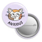 Anxious Cat Button Pin