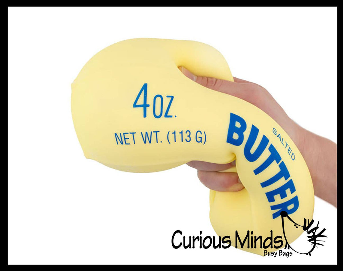 Curious Minds Toys - 1 Jumbo Butter Squishy Squeeze Stress Ball Soft Doh Filling