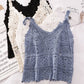 Funkyrel® Atzbranding Limited - Solid Color Crochet Lace Hollow Camisole Top