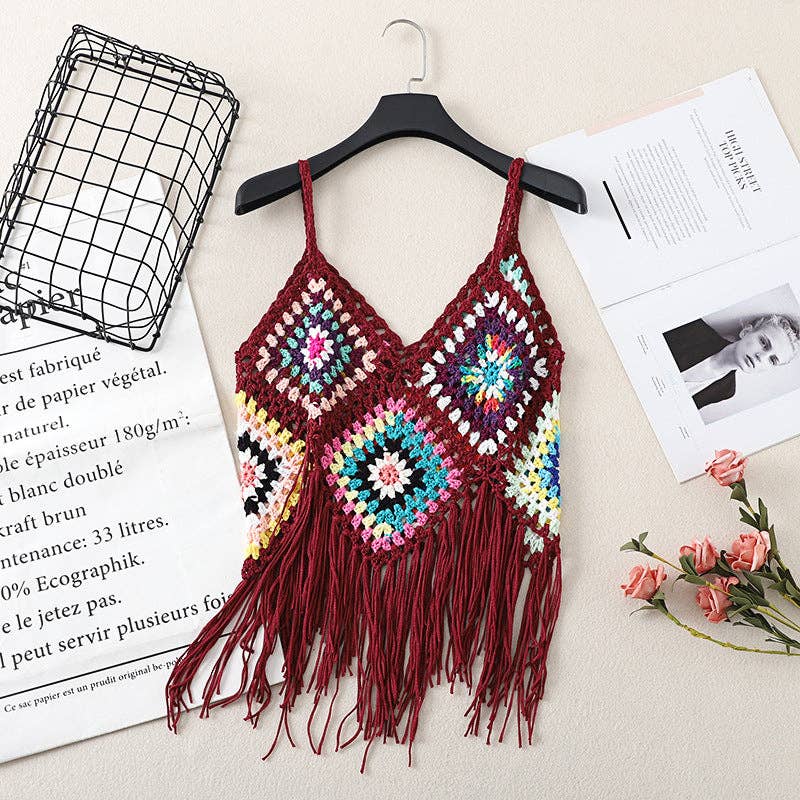 Funkyrel® Atzbranding Limited - Crosa - Bohemian Crochet Camisole Tank Top