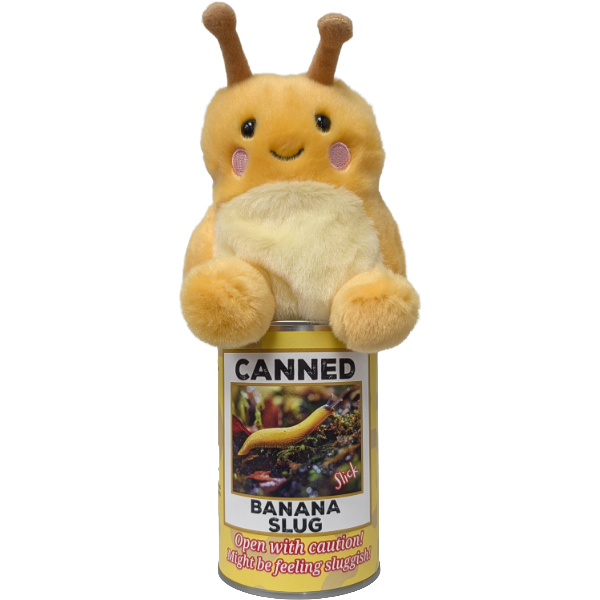 Slick the Canned Banana Slug Stuffed Plush w/Funny Jokes
