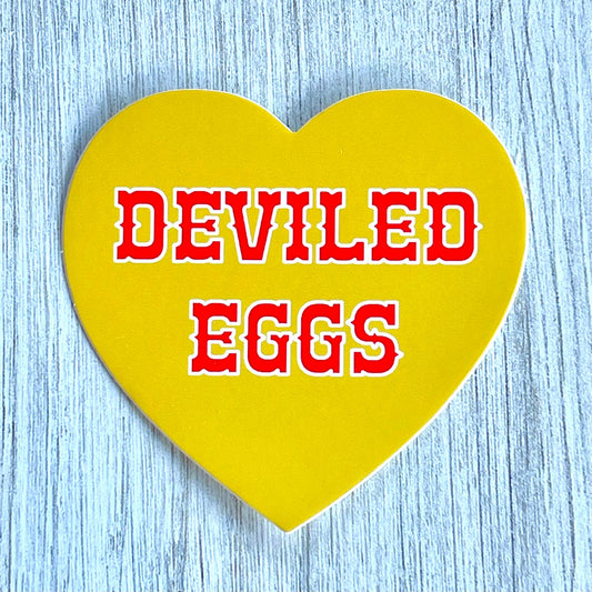 The Silver Spider - Deviled eggs Heart Sticker restaurant Foodie gifts