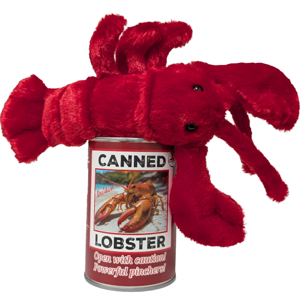 Sheldon the Canned Lobster - Eco-Friendly Plush w/Jokes