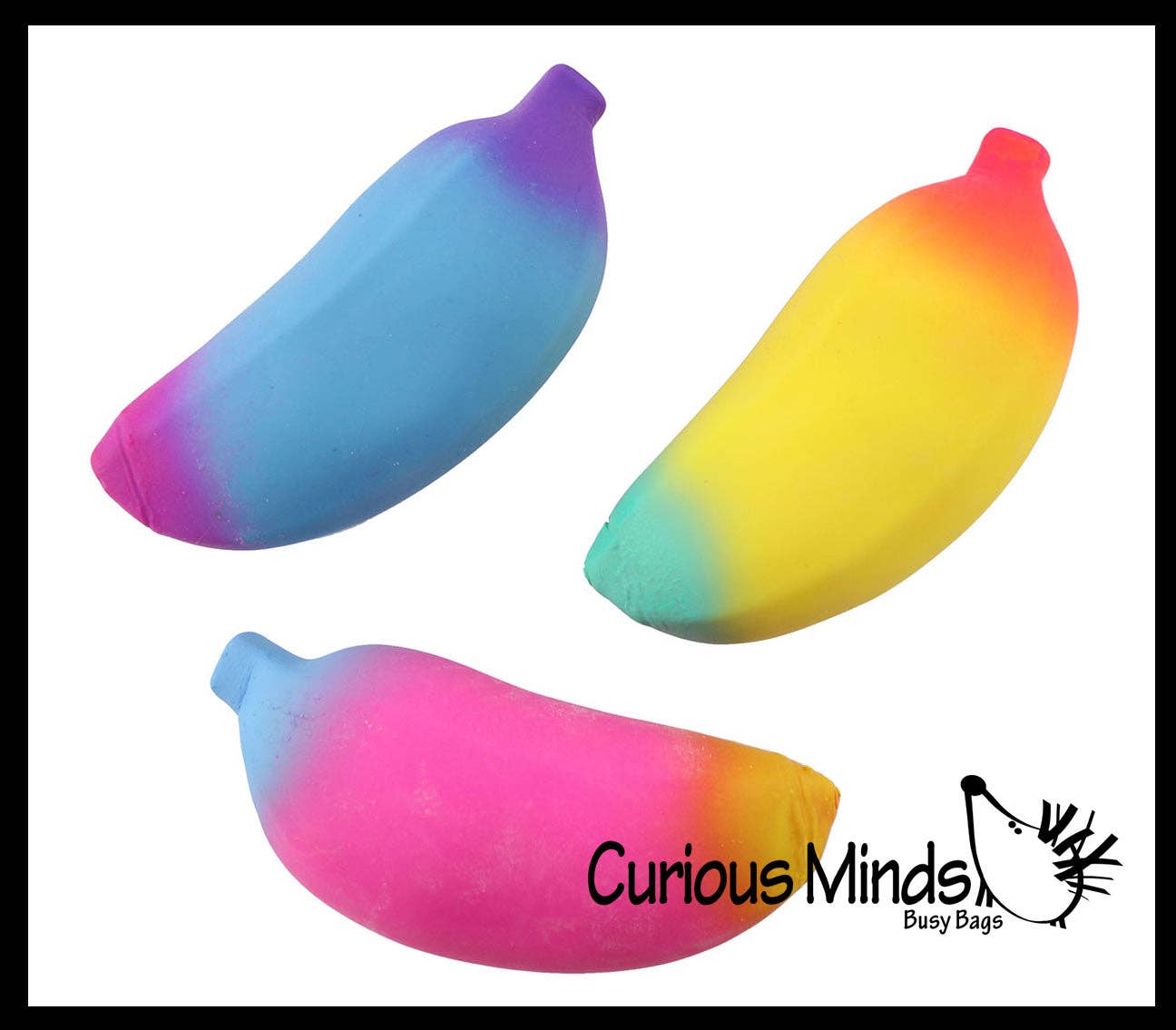 1 Random Rainbow Colored Squishy Sand Banana Toy