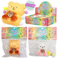 Teddy Bear Hugging Charm Pom Pom Sticky Mochi Squishy Bag -1PC