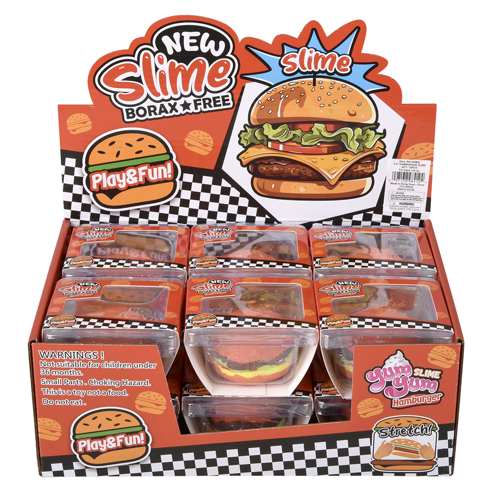 3.2" CHEESEBURGER CLAY SLIME 1PC