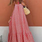 Ekartini - Flounce Print V-Neck Loose Maxi Dress