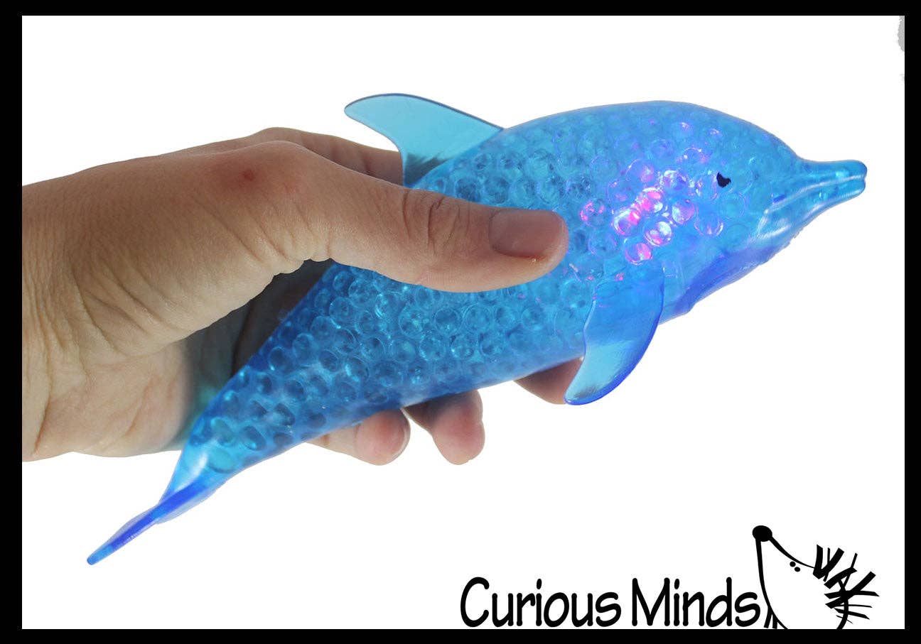 Curious Minds Toys - 1 Jumbo Dolphin Water Bead Filled Squeeze Stress Squishy