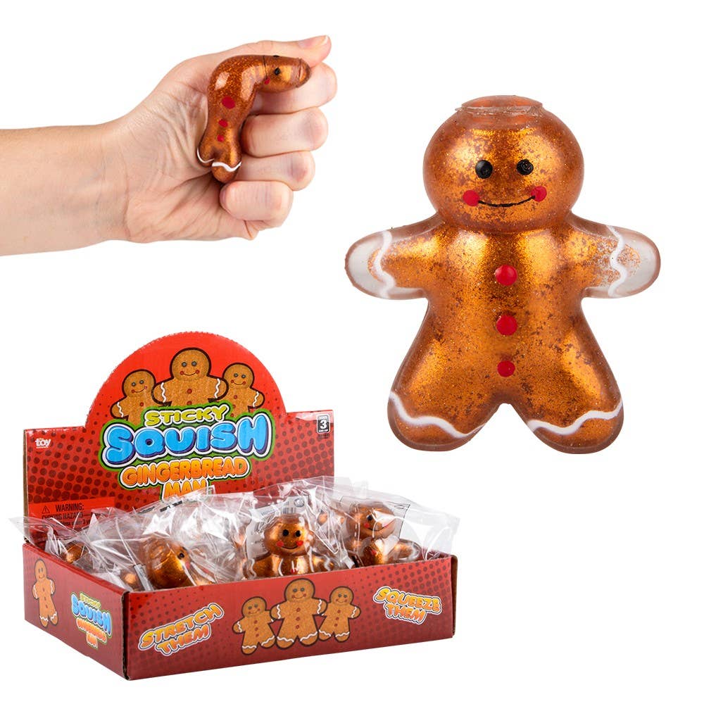 Mini  2.25" SQUISH STICKY  GINGERBREAD MAN  1PC