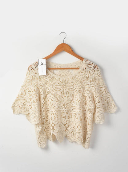 Funkyrel® Atzbranding Limited - Crosa - Crochet Hollow-Out Pullover Top