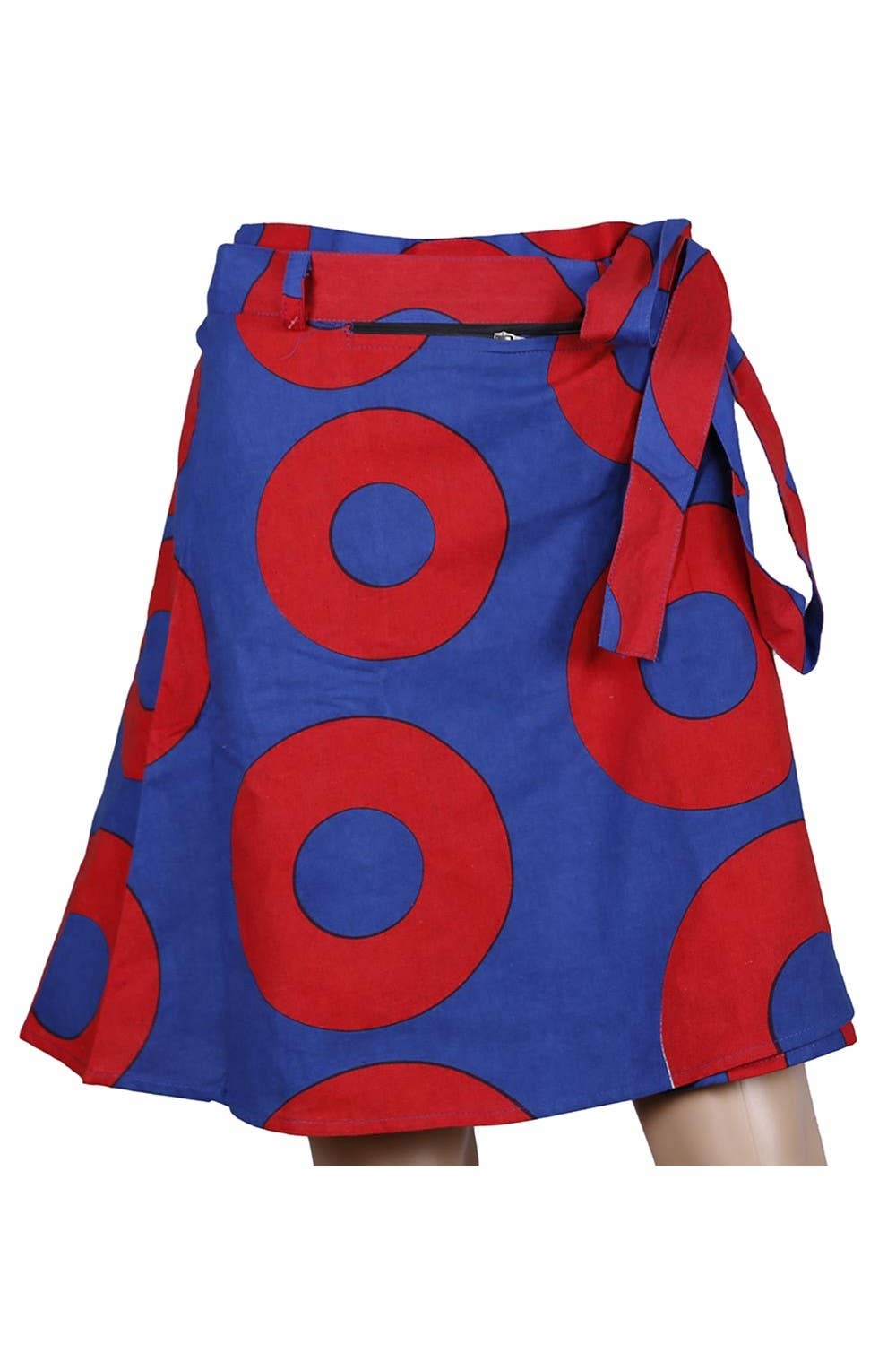 Sunshine Joy - Short Wrap Skirt With Zip Pocket Donuts