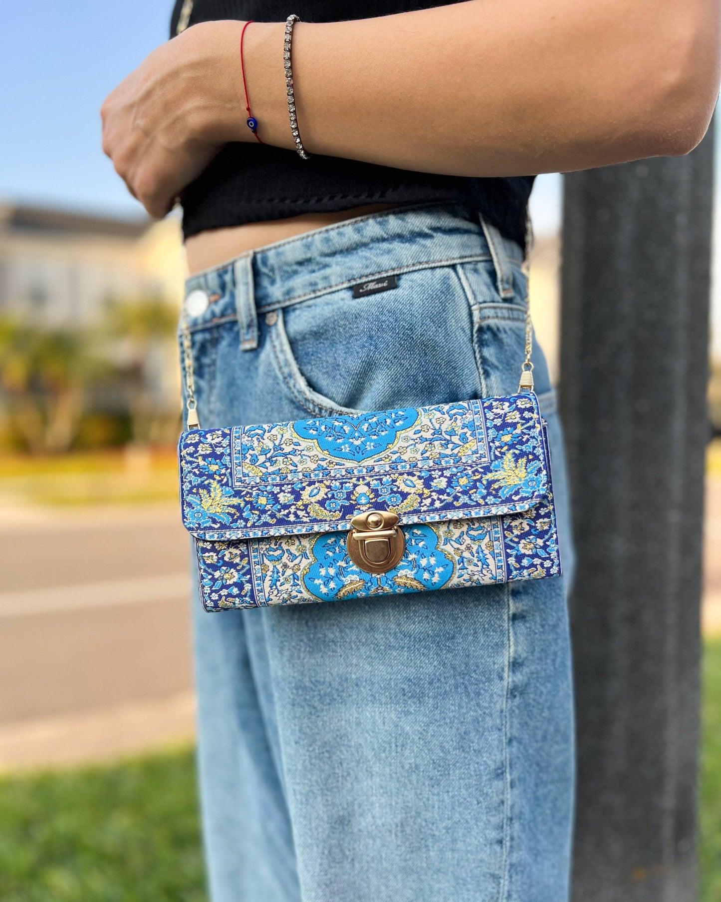 Umays Boho - Rug Design Crossbody Bag, Boho Shoulder Bag