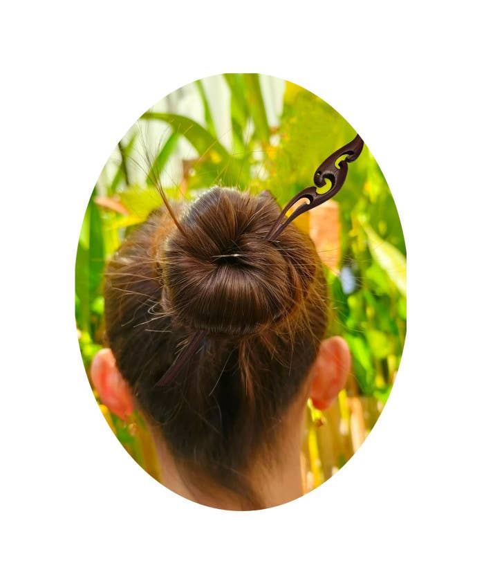 DK Hawaii - Handmade Carved Wooden Hair Stick