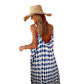 Ekartini - Flounce Print V-Neck Loose Maxi Dress