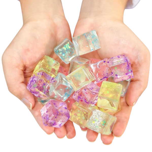 Therapy Shoppe - 12pc Miniature Squishy Glitter Ice Cubes