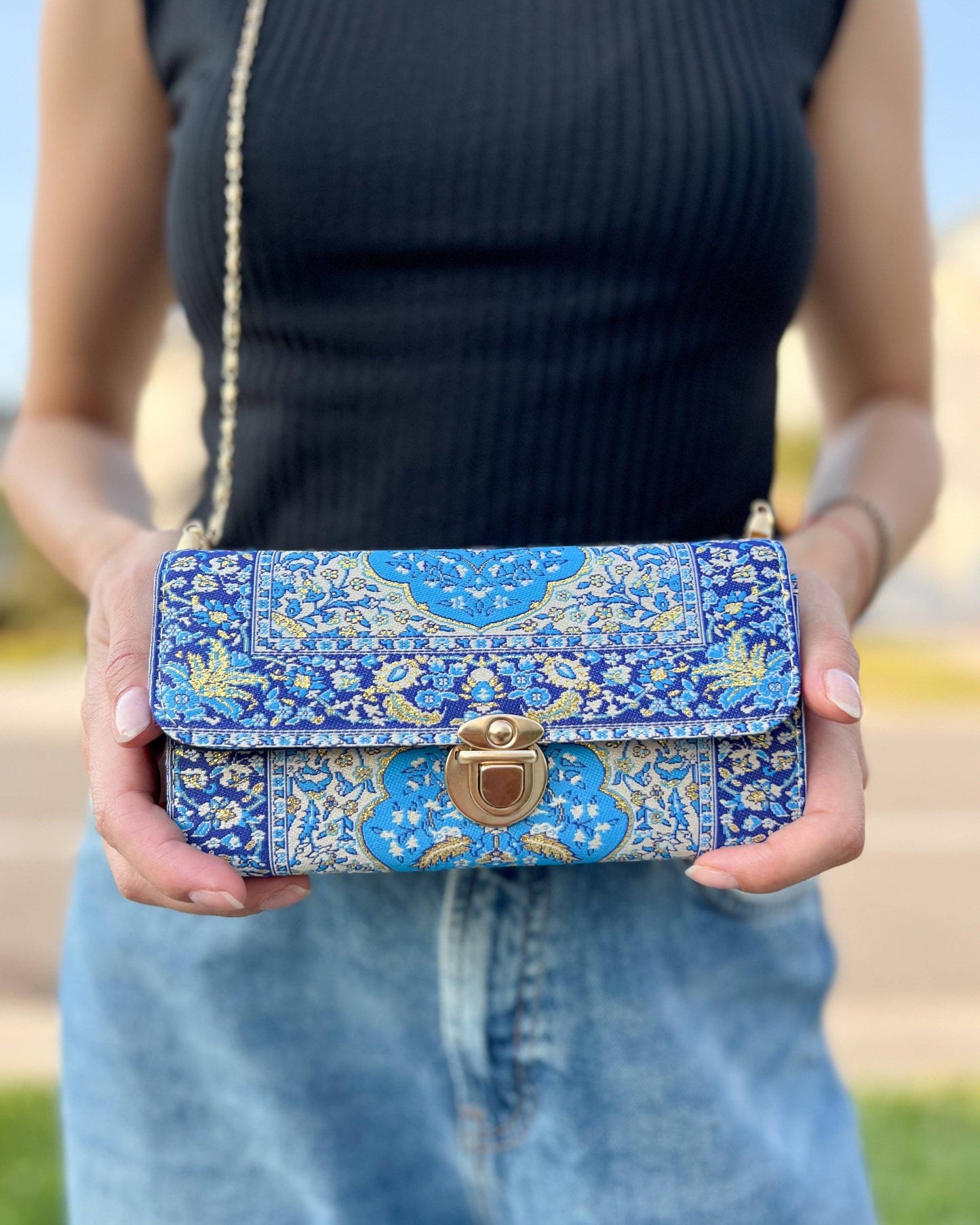 Umays Boho - Rug Design Crossbody Bag, Boho Shoulder Bag