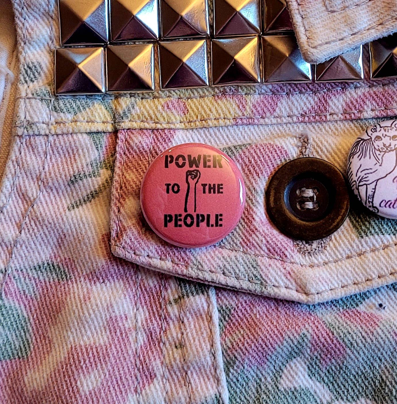 Femmearchist - Power to the People Button // One Inch Punk Button
