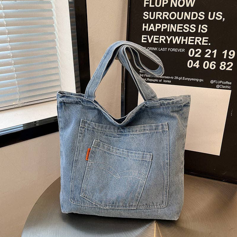 Ekartini - Women's Denim Tote Bag Large Capacity Crossbody Shopper