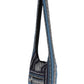 Woven Zip Top Hobo Shoulder Bag Navy Stripe