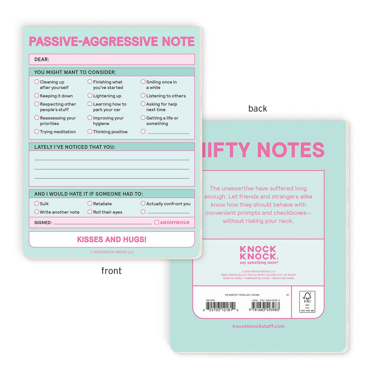 Passive Aggressive Nifty Note Pad (Pastel Version) – Snark Gifts
