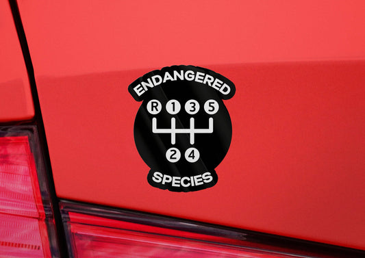 Endangered Species Five Speed Manual Car Waterproof Vinyl Sticker