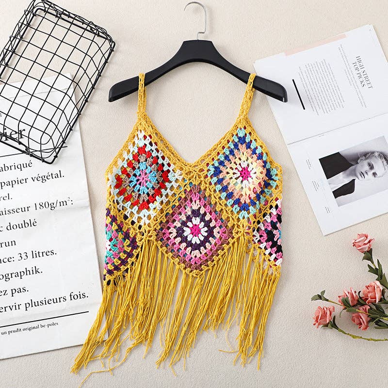 Funkyrel® Atzbranding Limited - Crosa - Bohemian Crochet Camisole Tank Top